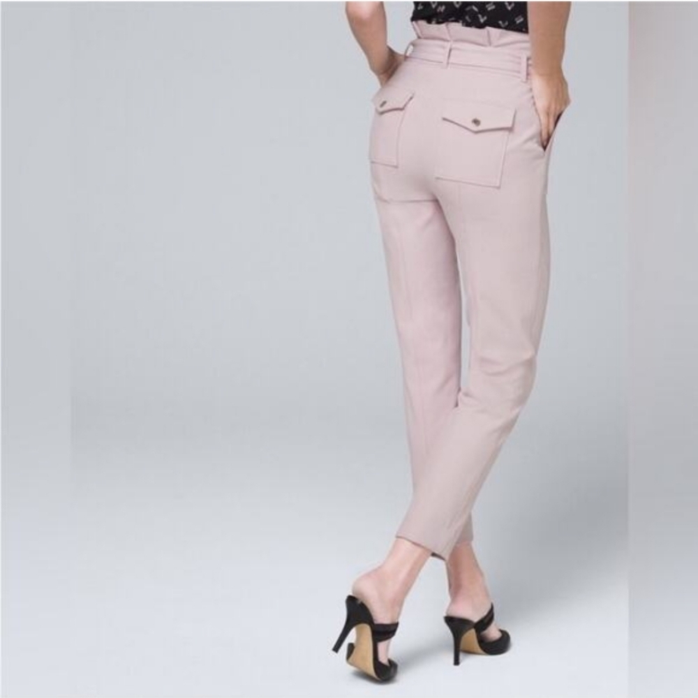 White House Black Market Women's Mauve Belted Trousers - Picture 11 of 11
